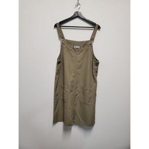 Directives Khaki Jumper Overall Skirt Dress Lyocell w/ Pockets size Large